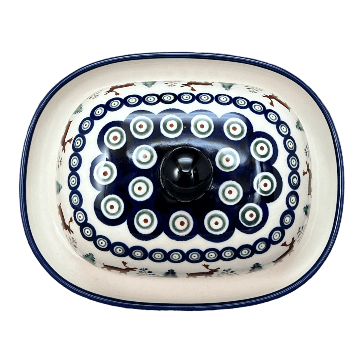 Butter Dish, Large, 6" x 8" in "Evergreen Moose" by Zaklady | Y1394-A992A