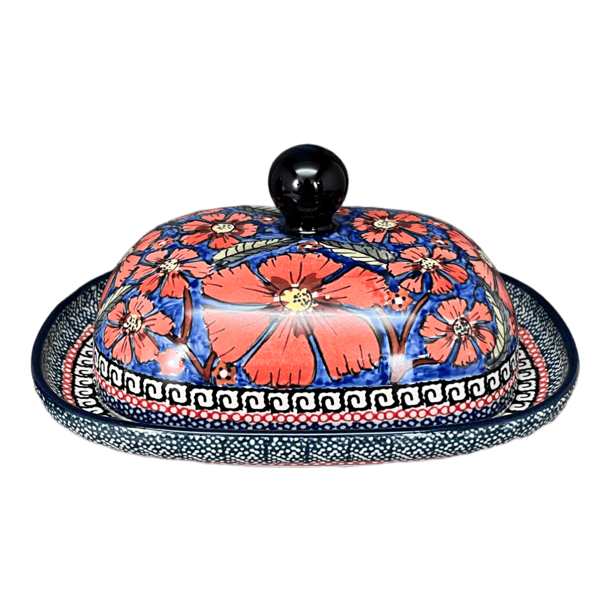 Butter Dish, Large, 6" x 8" in "Exotic Reds" by Zaklady | Y1394-ART150