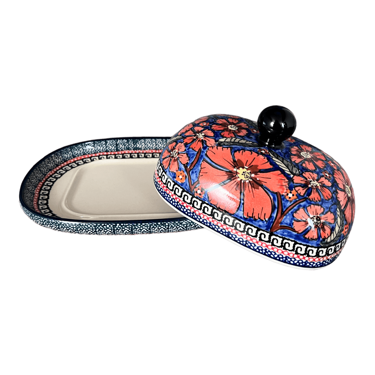 Butter Dish, Large, 6" x 8" in "Exotic Reds" by Zaklady | Y1394-ART150