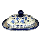 Butter Dish, Large, 6" x 8" in "Blue Tulips" by Zaklady | Y1394-ART160