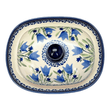 Butter Dish, Large, 6" x 8" in "Blue Tulips" by Zaklady | Y1394-ART160