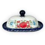 Butter Dish, Large, 6" x 8" in "Floral Crescent" by Zaklady | Y1394-ART237