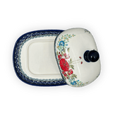 Butter Dish, Large, 6" x 8" in "Floral Crescent" by Zaklady | Y1394-ART237