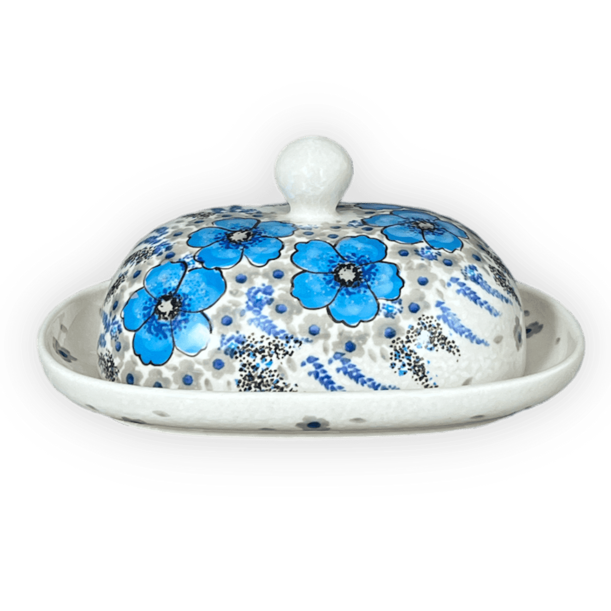 Butter Dish, Large, 6" x 8" in "Something Blue" by Zaklady | Y1394-ART374