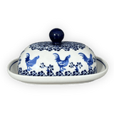 Butter Dish, Large, 6" x 8" in "Rooster Blues" by Zaklady | Y1394-D1149