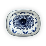 Butter Dish, Large, 6" x 8" in "Rooster Blues" by Zaklady | Y1394-D1149
