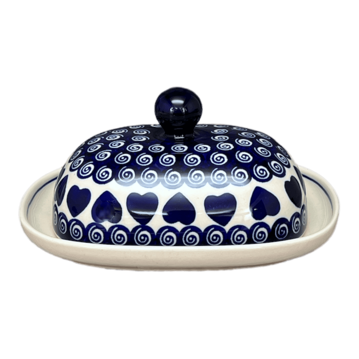 Butter Dish, Large, 6" x 8" in "Swirling Hearts" by Zaklady | Y1394-D467