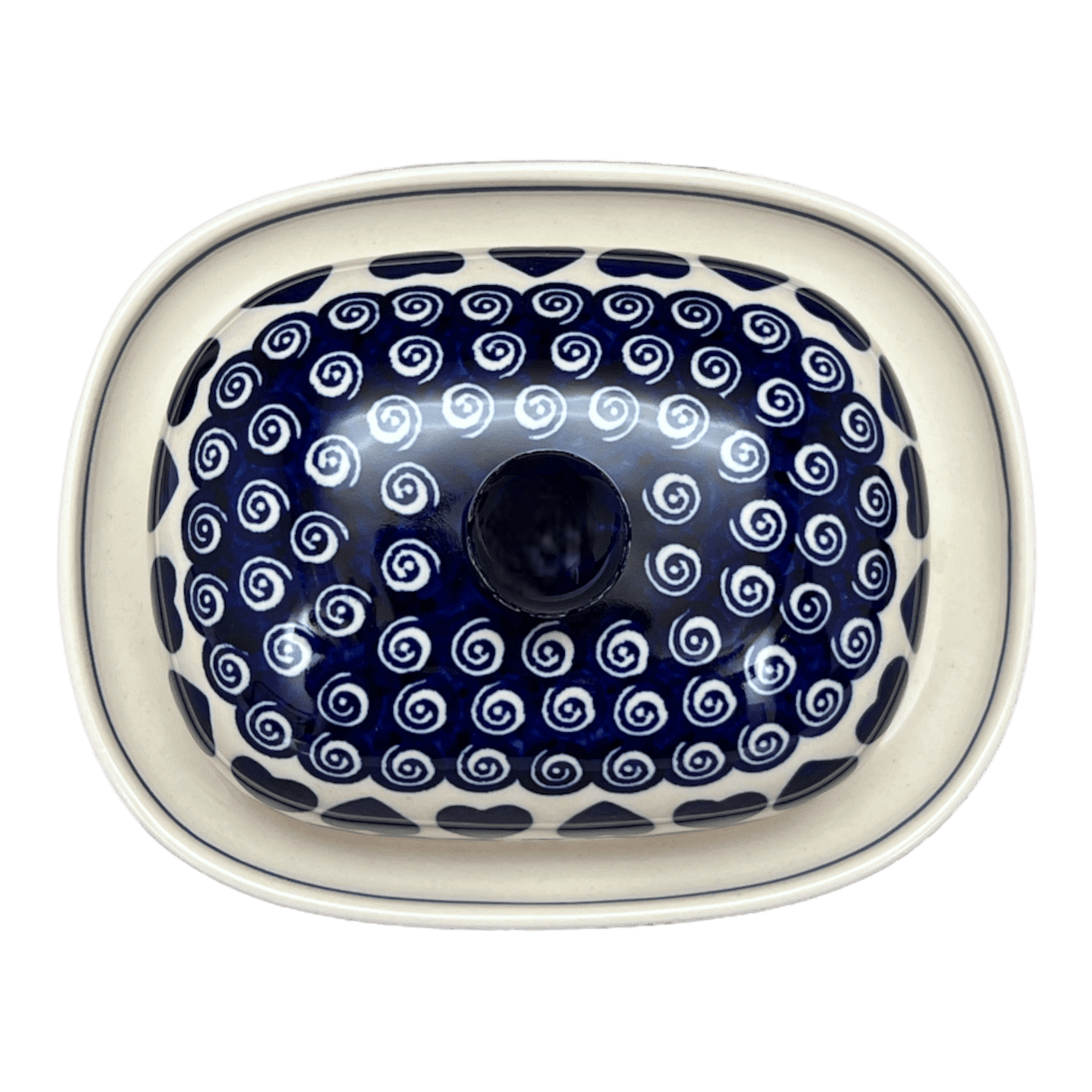 Butter Dish, Large, 6" x 8" in "Swirling Hearts" by Zaklady | Y1394-D467