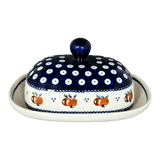 Butter Dish, Large, 6" x 8" in "Persimmon Dot" by Zaklady | Y1394-D479