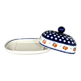 Butter Dish, Large, 6" x 8" in "Persimmon Dot" by Zaklady | Y1394-D479