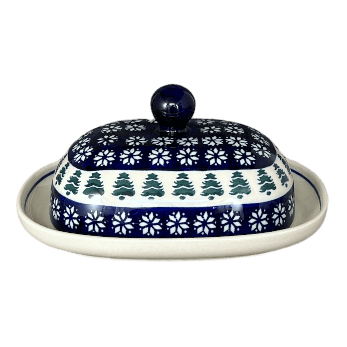 Butter Dish, Large, 6" x 8" in "Floral Pine" by Zaklady | Y1394-D914