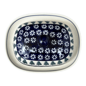 Polish Pottery Large Zaklady Butter Dish (Floral Pine) | Y1394-D914 Additional Image at PolishPotteryOutlet.com