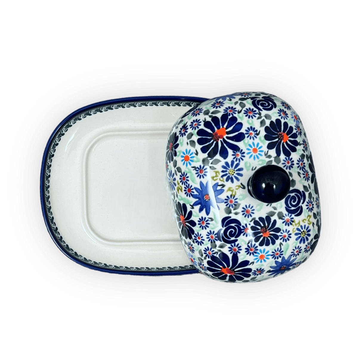 Butter Dish, Large, 6" x 8" in "Floral Explosion" by Zaklady | Y1394-DU126