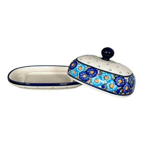 Butter Dish, Large, 6" x 8" in "Garden Party Blues" by Zaklady | Y1394-DU50