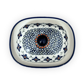Polish Pottery Large Zaklady Butter Dish (Emerald Mosaic) | Y1394-DU60 Additional Image at PolishPotteryOutlet.com