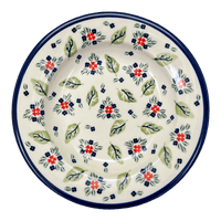 A picture of a Polish Pottery Zaklady Soup Plate (Mountain Flower) | Y1419A-A1109A as shown at PolishPotteryOutlet.com/products/soup-plate-mistletoe-y1419a-a1109a