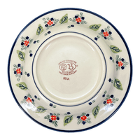 A picture of a Polish Pottery Zaklady Soup Plate (Mountain Flower) | Y1419A-A1109A as shown at PolishPotteryOutlet.com/products/soup-plate-mistletoe-y1419a-a1109a