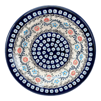 A picture of a Polish Pottery Zaklady Soup Plate (Climbing Aster) | Y1419A-A1145A as shown at PolishPotteryOutlet.com/products/9-25-soup-plate-climbing-aster-y1419a-a1145a