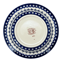 A picture of a Polish Pottery Zaklady Soup Plate (Petite Floral Peacock) | Y1419A-A166A as shown at PolishPotteryOutlet.com/products/9-25-soup-plate-petite-floral-peacock-y1419a-a166a