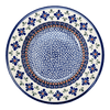 Polish Pottery Zaklady Soup Plate (Blue Mosaic Flower) | Y1419A-A221A at PolishPotteryOutlet.com