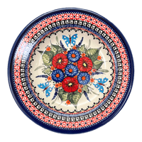 A picture of a Polish Pottery 9.5" Round Soup Plate (Butterfly Bouquet) | Y1419A-ART149 as shown at PolishPotteryOutlet.com/products/soup-plate-butterfly-bouquet-y1419a-art149