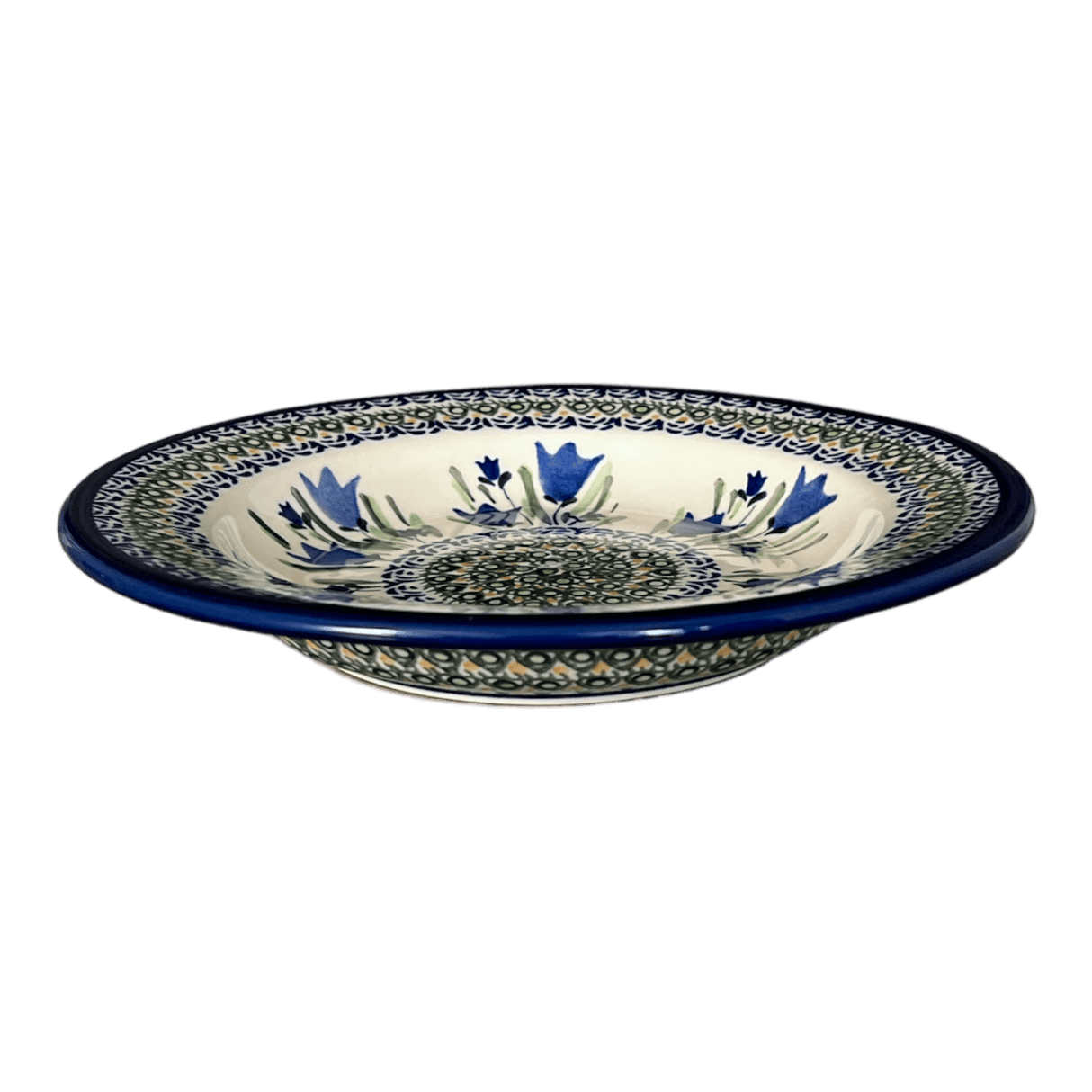 Plate, Round, Soup, 9.25" in "Blue Tulips" by Zaklady | Y1419A-ART160