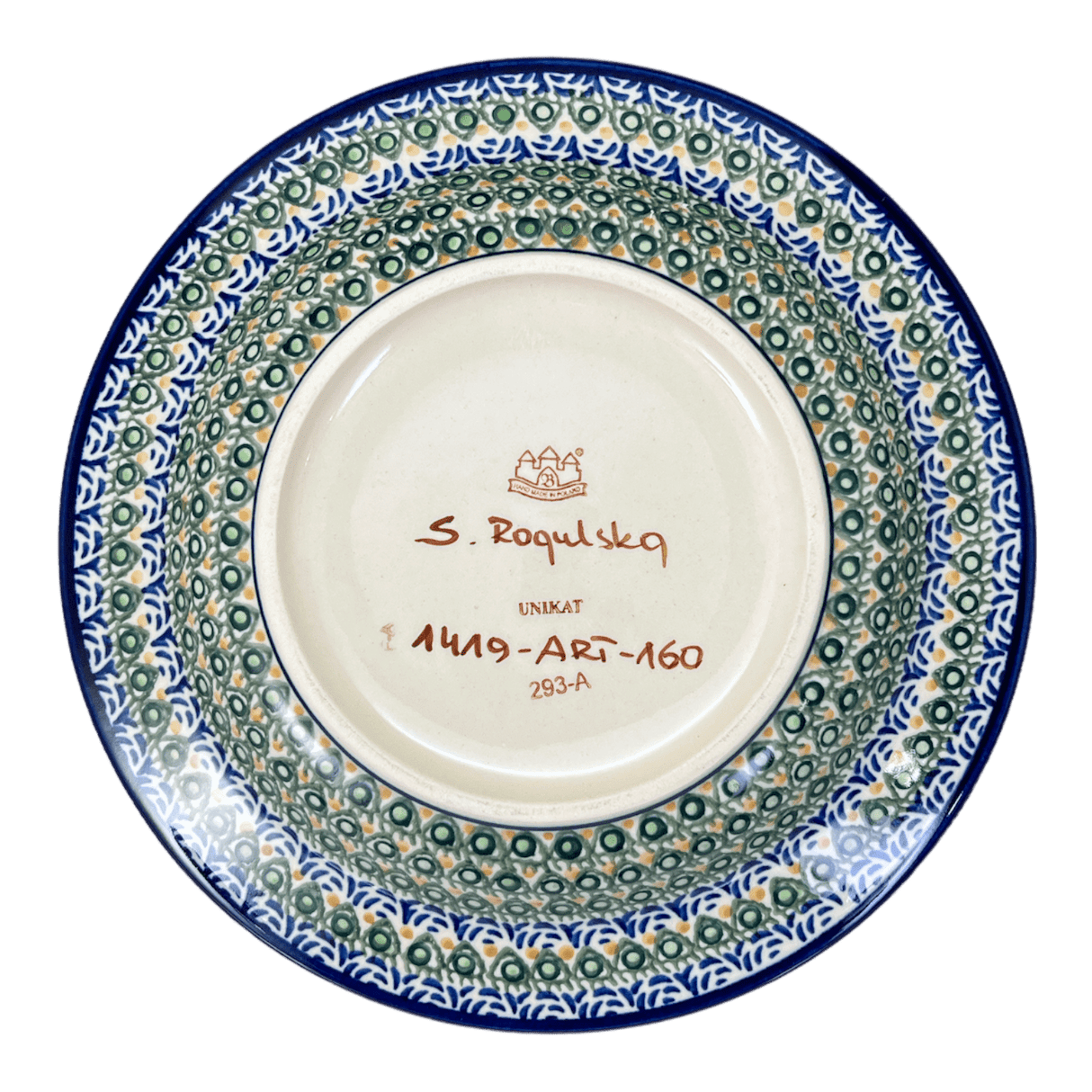 Plate, Round, Soup, 9.25" in "Blue Tulips" by Zaklady | Y1419A-ART160