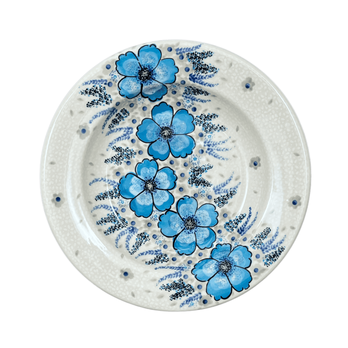 Plate, Round, Soup, 9.25" in "Something Blue" by Zaklady | Y1419A-ART374