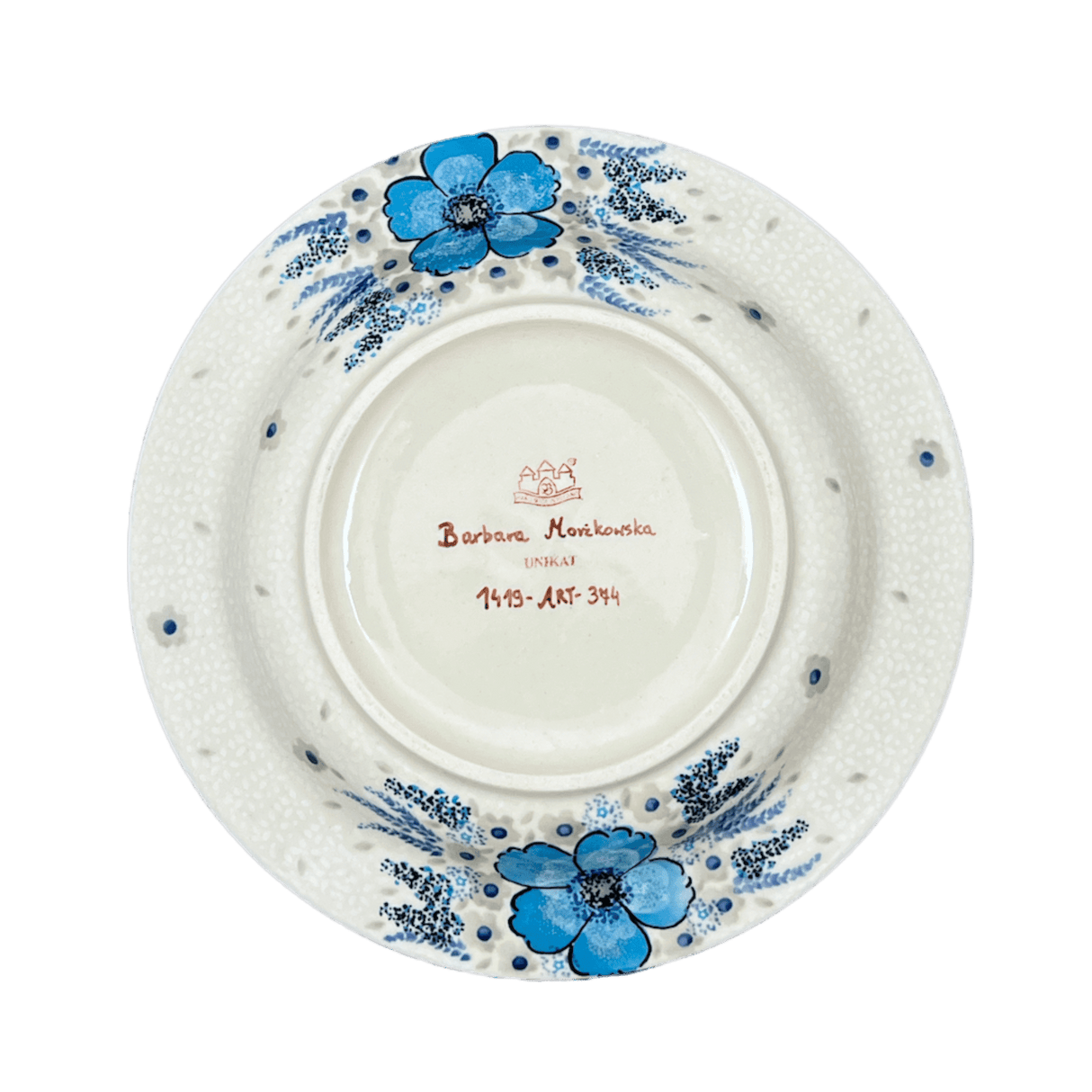 Plate, Round, Soup, 9.25" in "Something Blue" by Zaklady | Y1419A-ART374