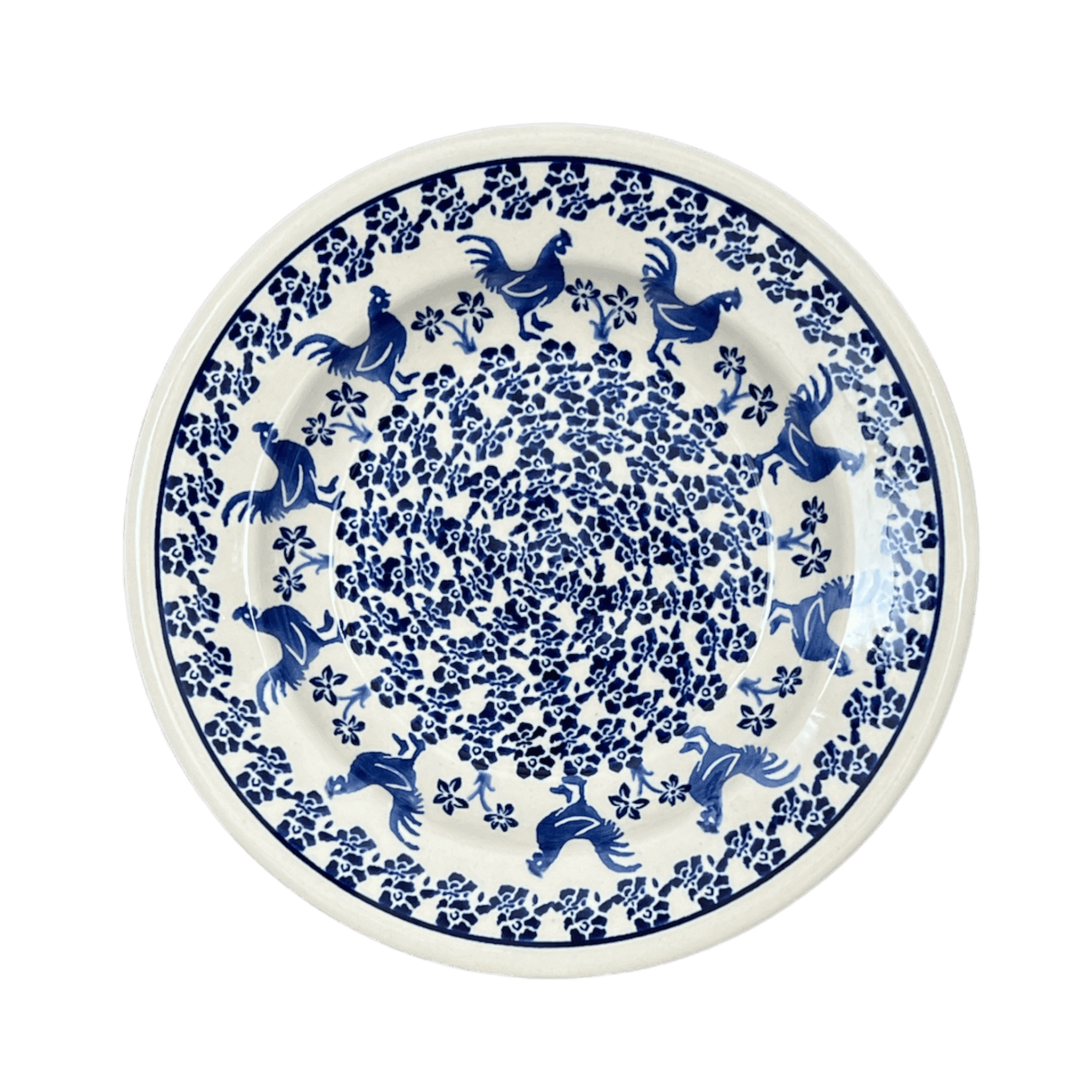 Plate, Round, Soup, 9.25" in "Rooster Blues" by Zaklady | Y1419A-D1149