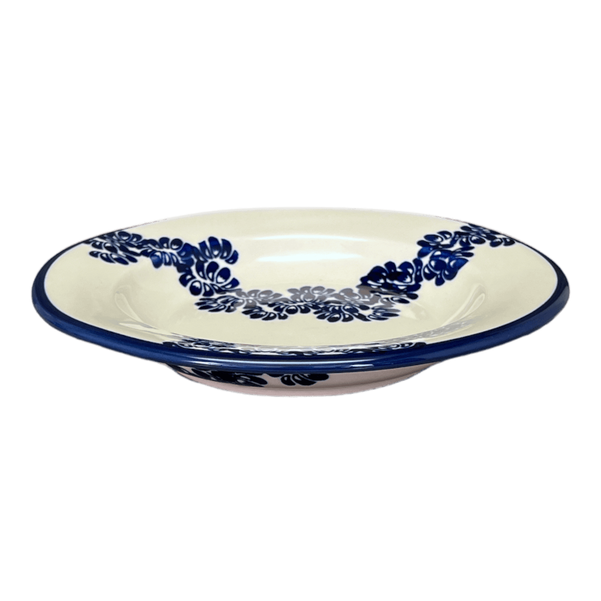 Plate, Round, Soup, 9.25" in "Blue Floral Vines" by Zaklady | Y1419A-D1210A