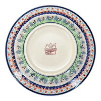 A picture of a Polish Pottery Zaklady Soup Plate (Lilac Garden) | Y1419A-DU155 as shown at PolishPotteryOutlet.com/products/soup-plate-du155-y1419a-du155