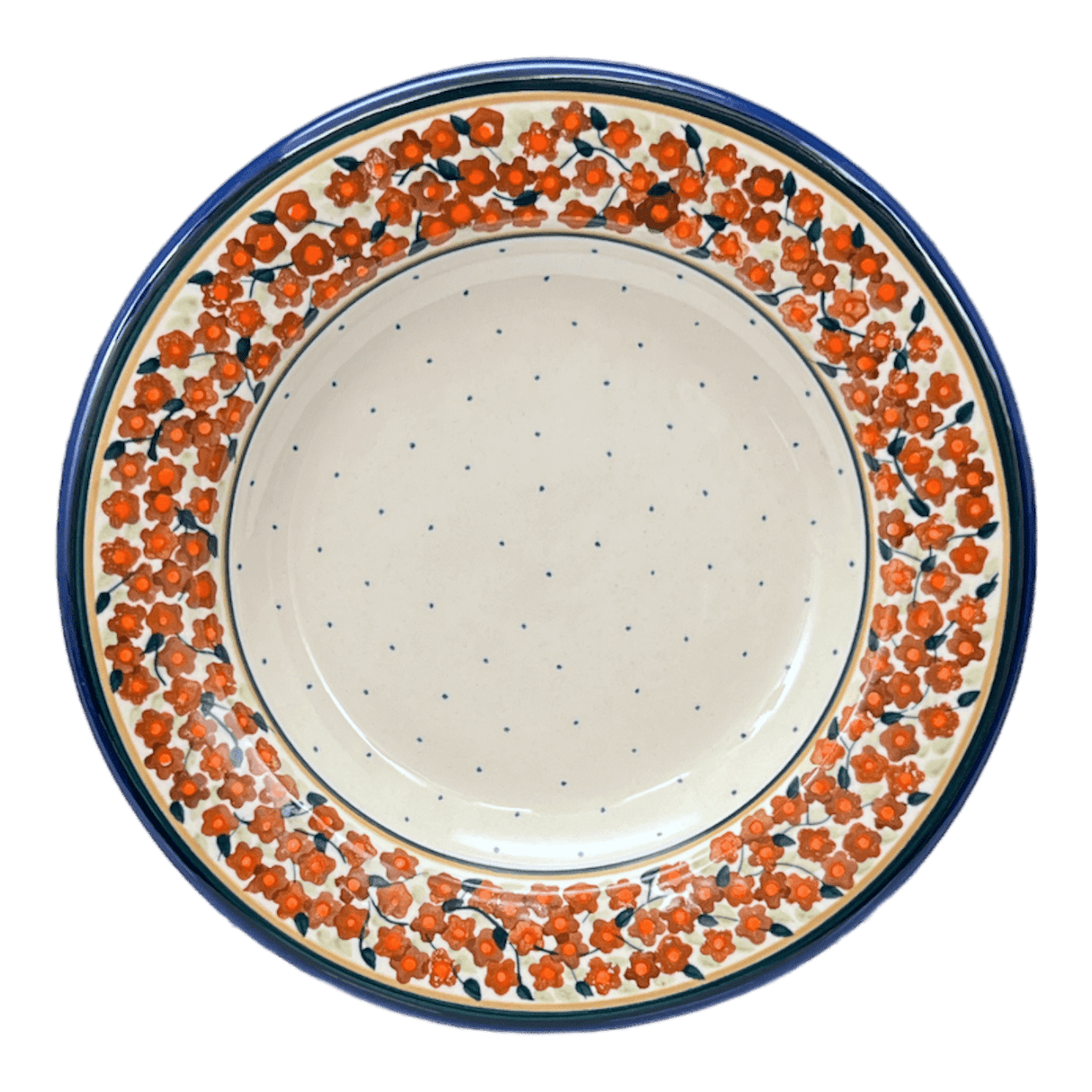 Plate, Round, Soup, 9.25" in "Orange Wreath" by Zaklady | Y1419A-DU52