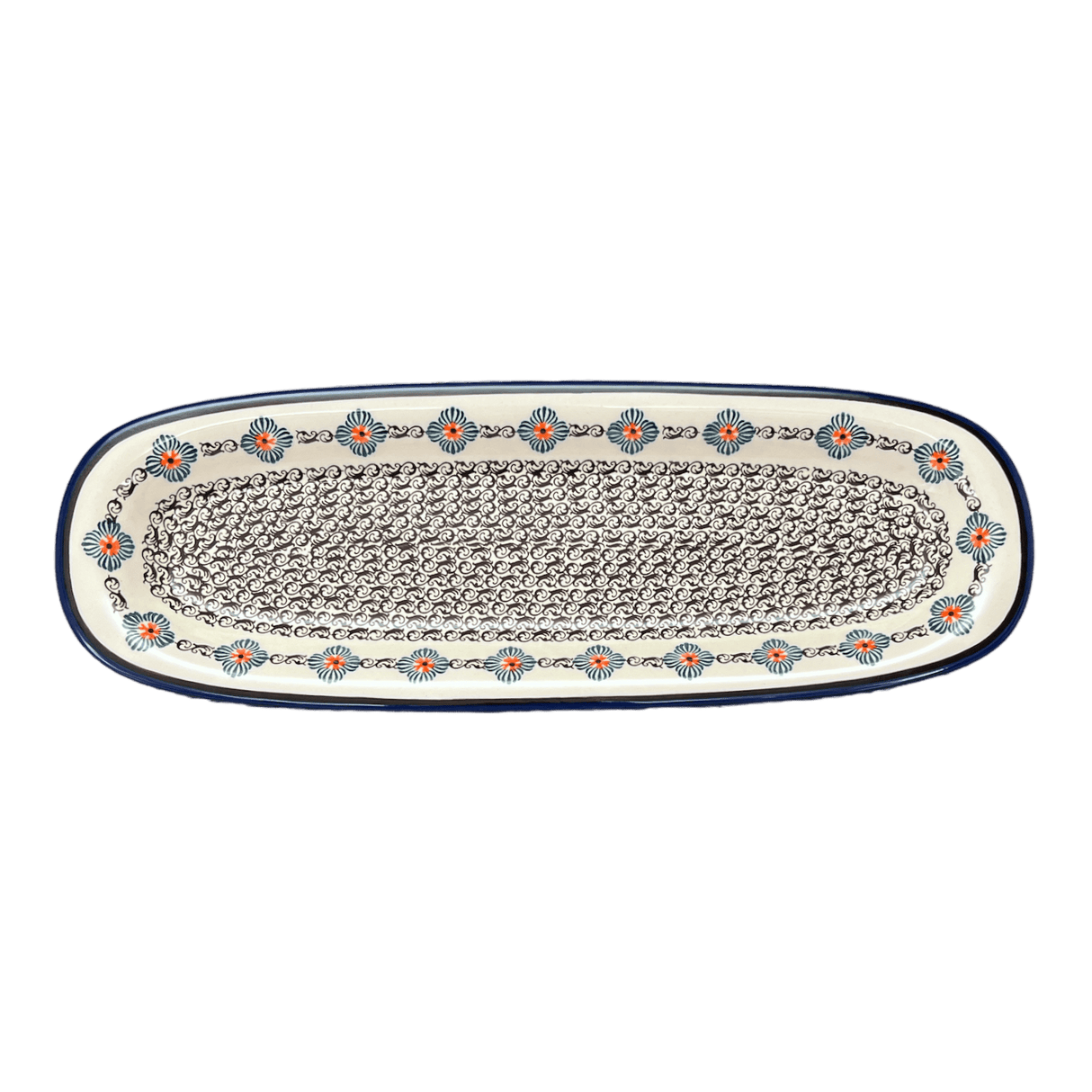 Platter, Oval, 17.5" x 6" in "Mesa Verde Midnight" by Zaklady | Y1430A-A1159A