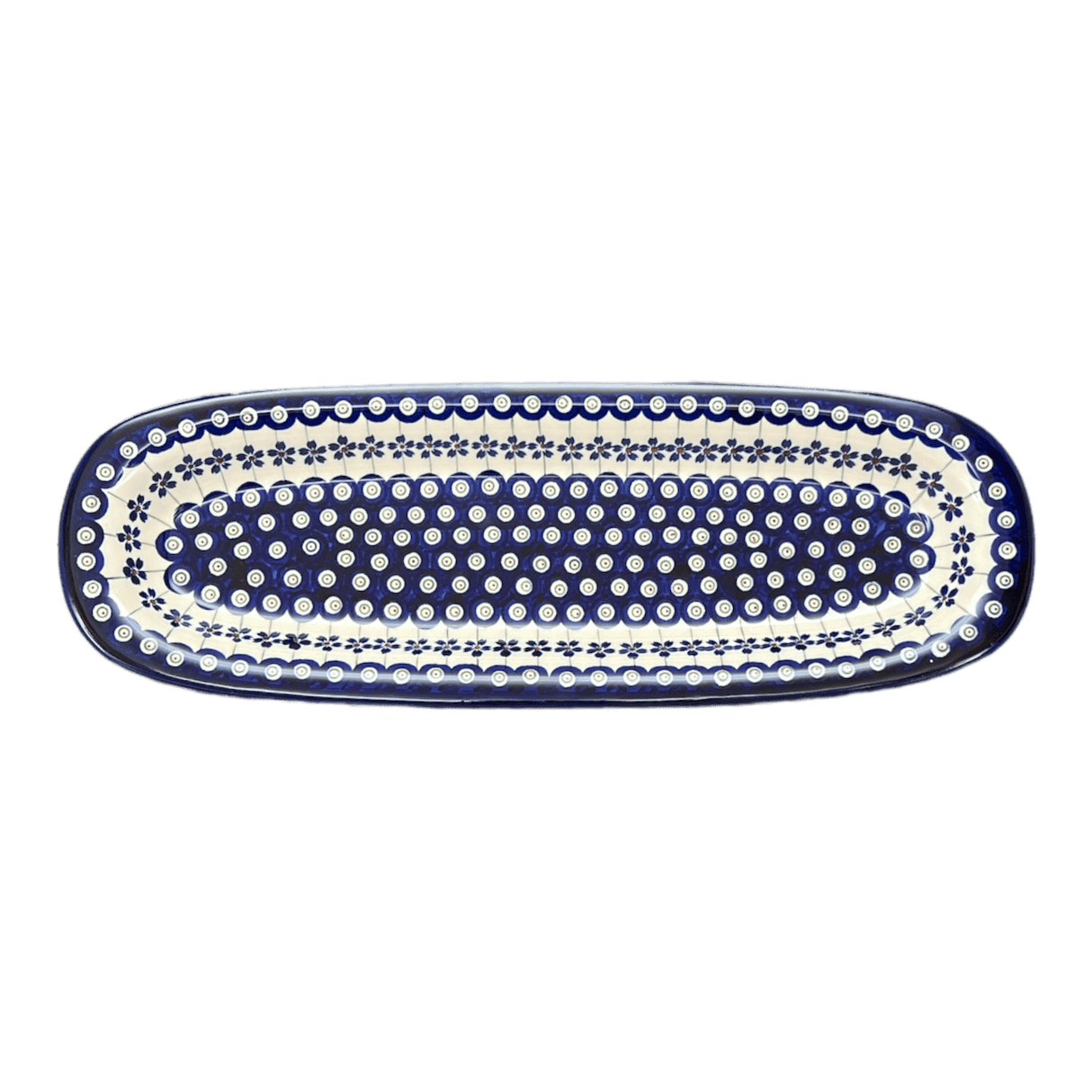 Platter, Oval, 17.5" x 6" in "Petite Floral Peacock" by Zaklady | Y1430A-A166A