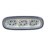 Platter, Oval, 17.5" x 6" in "Blue Tulips" by Zaklady | Y1430A-ART160