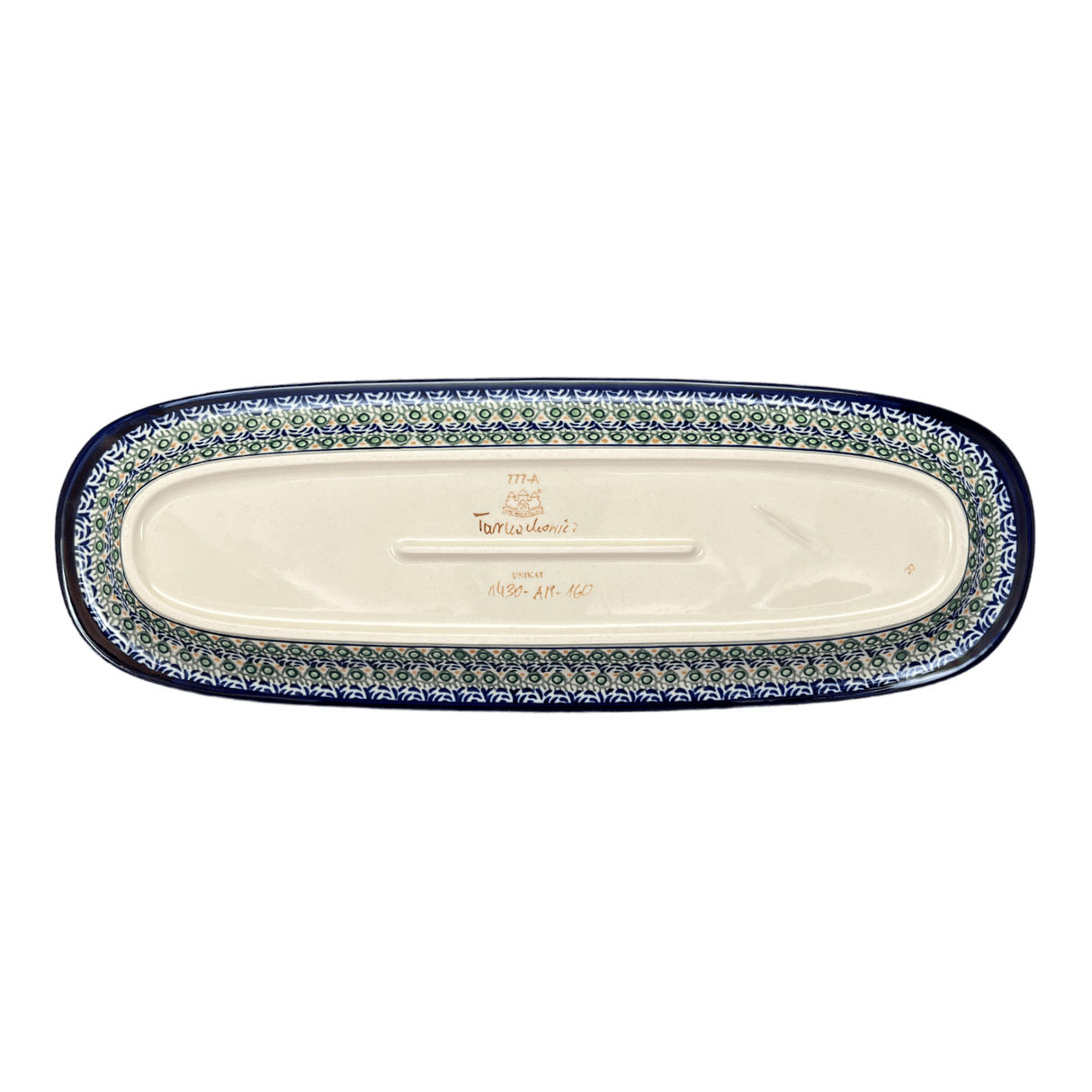 Platter, Oval, 17.5" x 6" in "Blue Tulips" by Zaklady | Y1430A-ART160