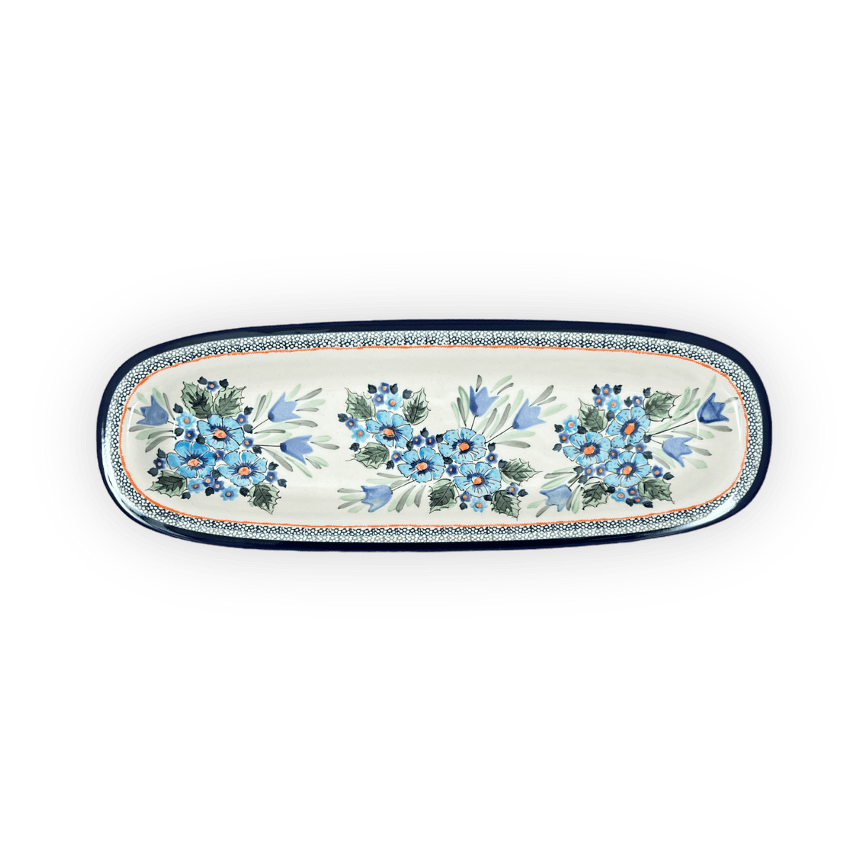 Platter, Oval, 17.5" x 6" in "Julie's Garden" by Zaklady | Y1430A-ART165