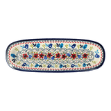 Platter, Oval, 17.5" x 6" in "Circling Bluebirds" by Zaklady | Y1430A-ART214