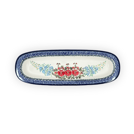 Platter, Oval, 17.5" x 6" in "Floral Crescent" by Zaklady | Y1430A-ART237