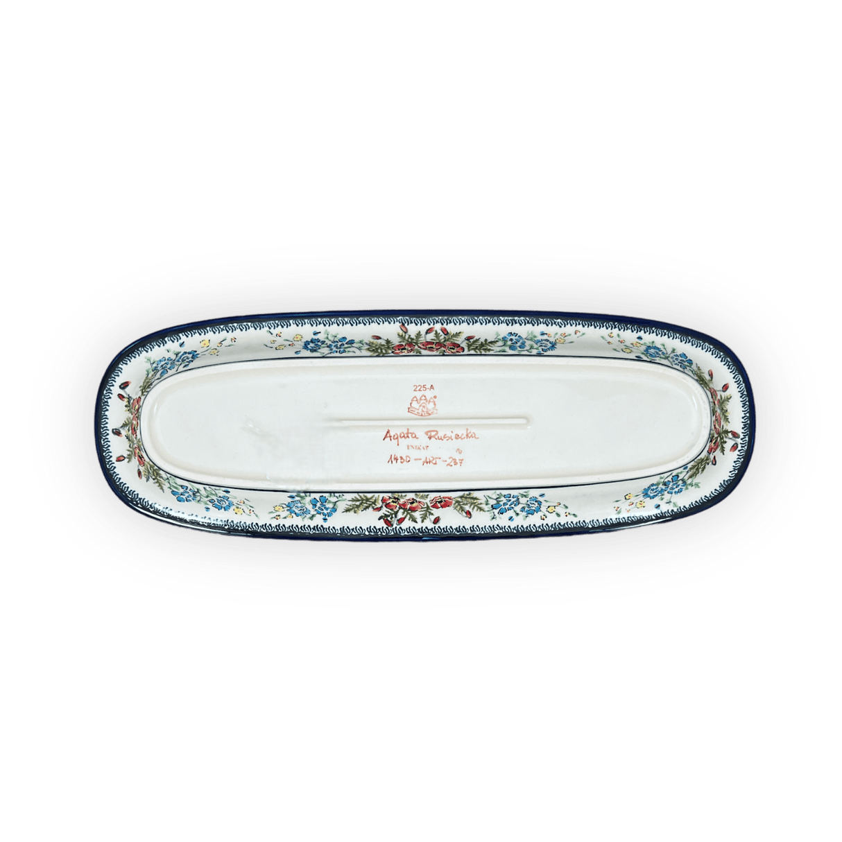 Platter, Oval, 17.5" x 6" in "Floral Crescent" by Zaklady | Y1430A-ART237