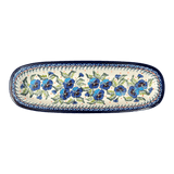 Platter, Oval, 17.5" x 6" in "Pansies in Bloom" by Zaklady | Y1430A-ART277