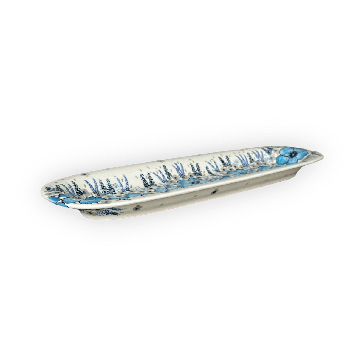 Platter, Oval, 17.5" x 6" in "Something Blue" by Zaklady | Y1430A-ART374