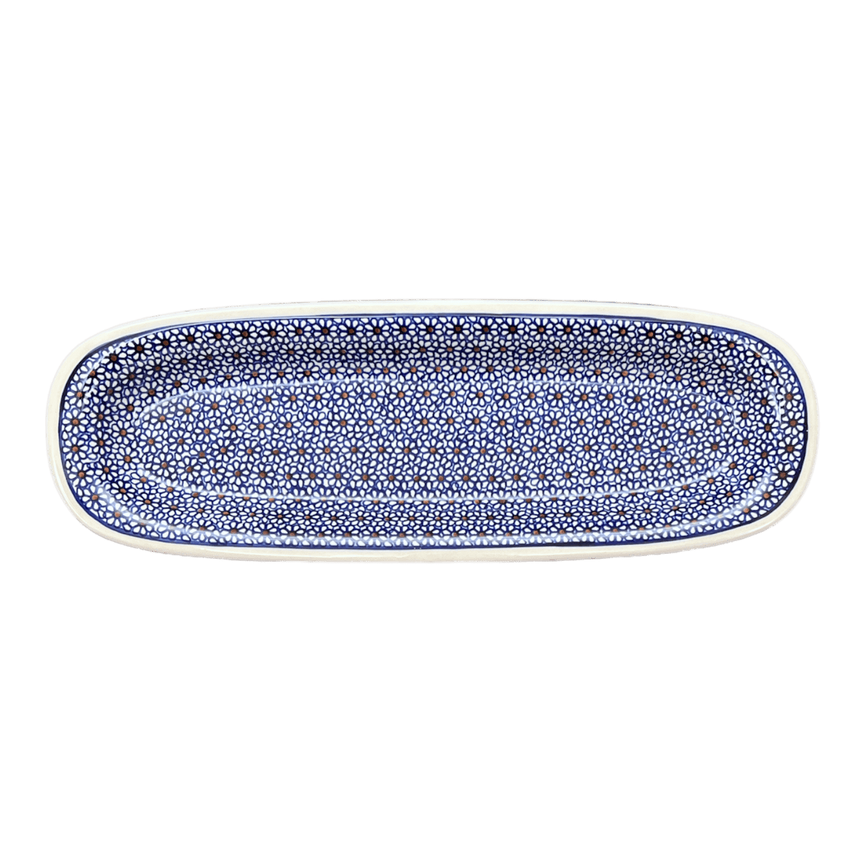 Platter, Oval, 17.5" x 6" in "Ditsy Daisies" by Zaklady | Y1430A-D120