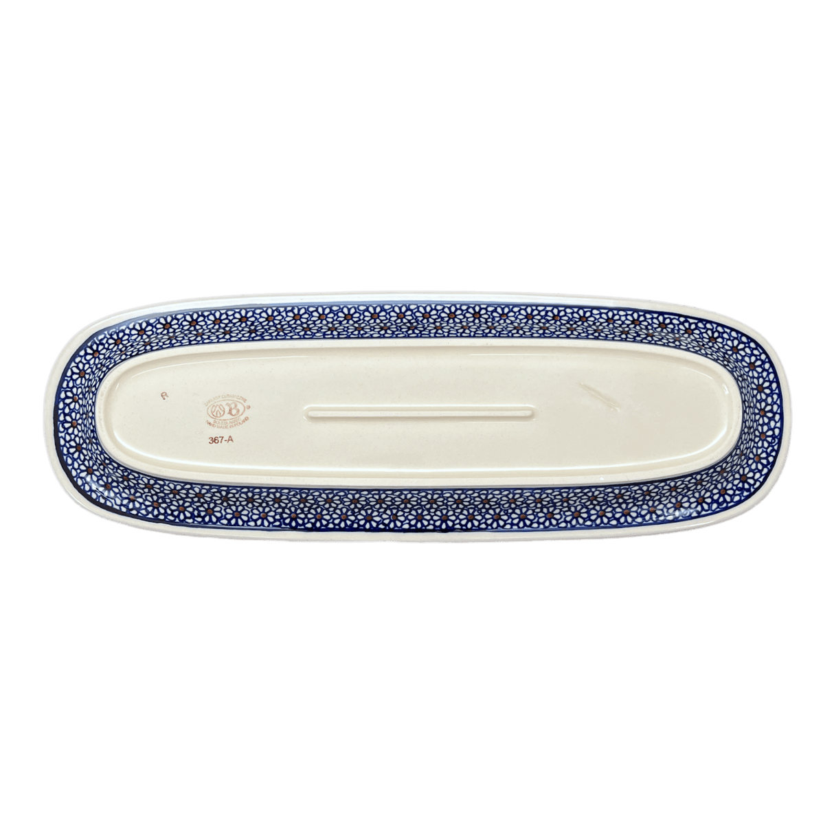 Platter, Oval, 17.5" x 6" in "Ditsy Daisies" by Zaklady | Y1430A-D120