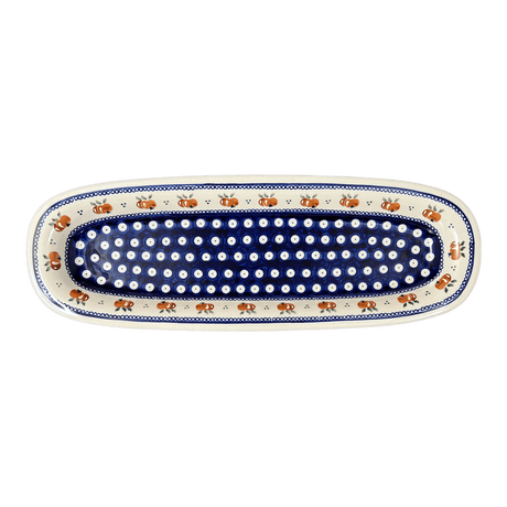 Platter, Oval, 17.5" x 6" in "Persimmon Dot" by Zaklady | Y1430A-D479