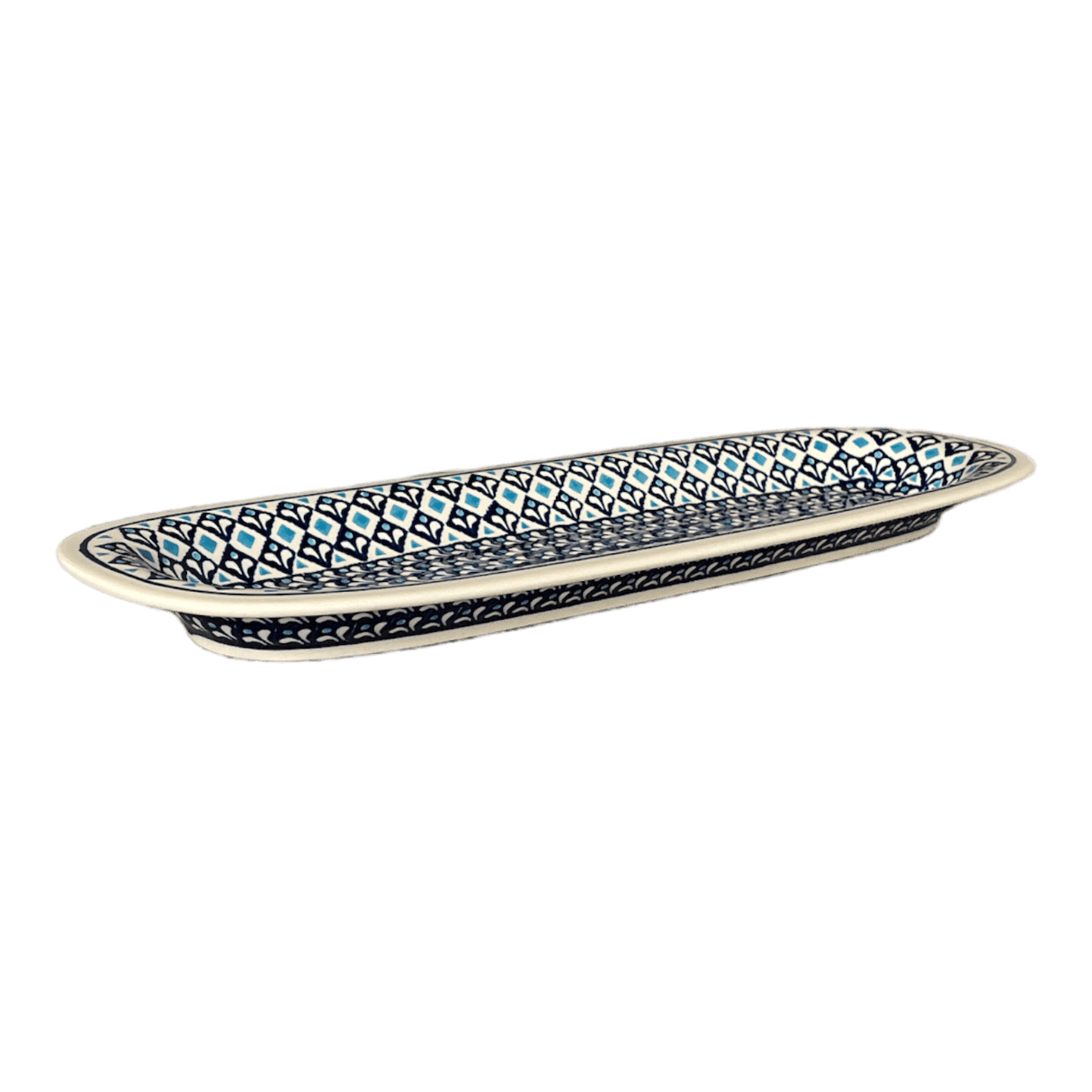 Platter, Oval, 17.5" x 6" in "Mosaic Blues" by Zaklady | Y1430A-D910