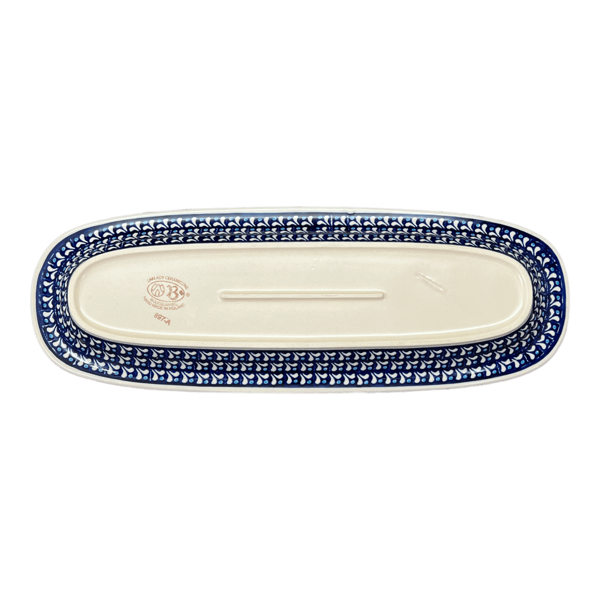 Platter, Oval, 17.5" x 6" in "Mosaic Blues" by Zaklady | Y1430A-D910