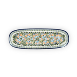 Platter, Oval, 17.5" x 6" in "Floral Swallows" by Zaklady | Y1430A-DU182