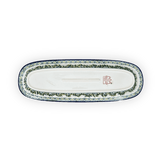 Platter, Oval, 17.5" x 6" in "Floral Swallows" by Zaklady | Y1430A-DU182